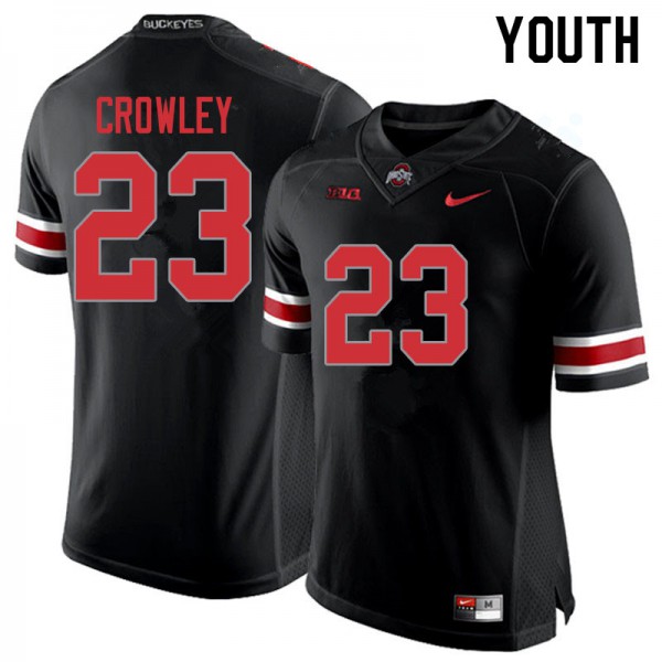 Ohio State Buckeyes #23 Marcus Crowley Youth Player Jersey Blackout
